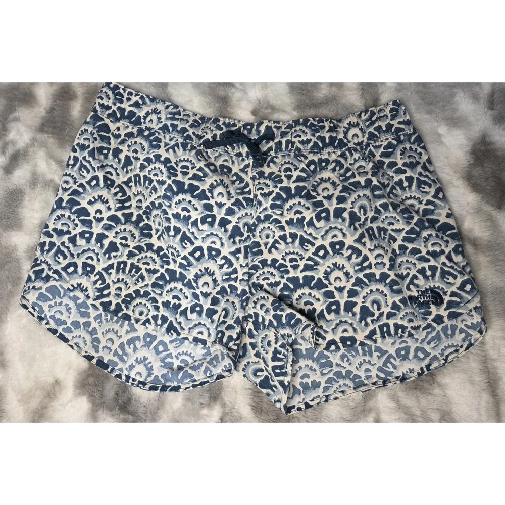 The North Face Womens Class V Shorts Blue White Geometric Print XL - Picture 1 of 3